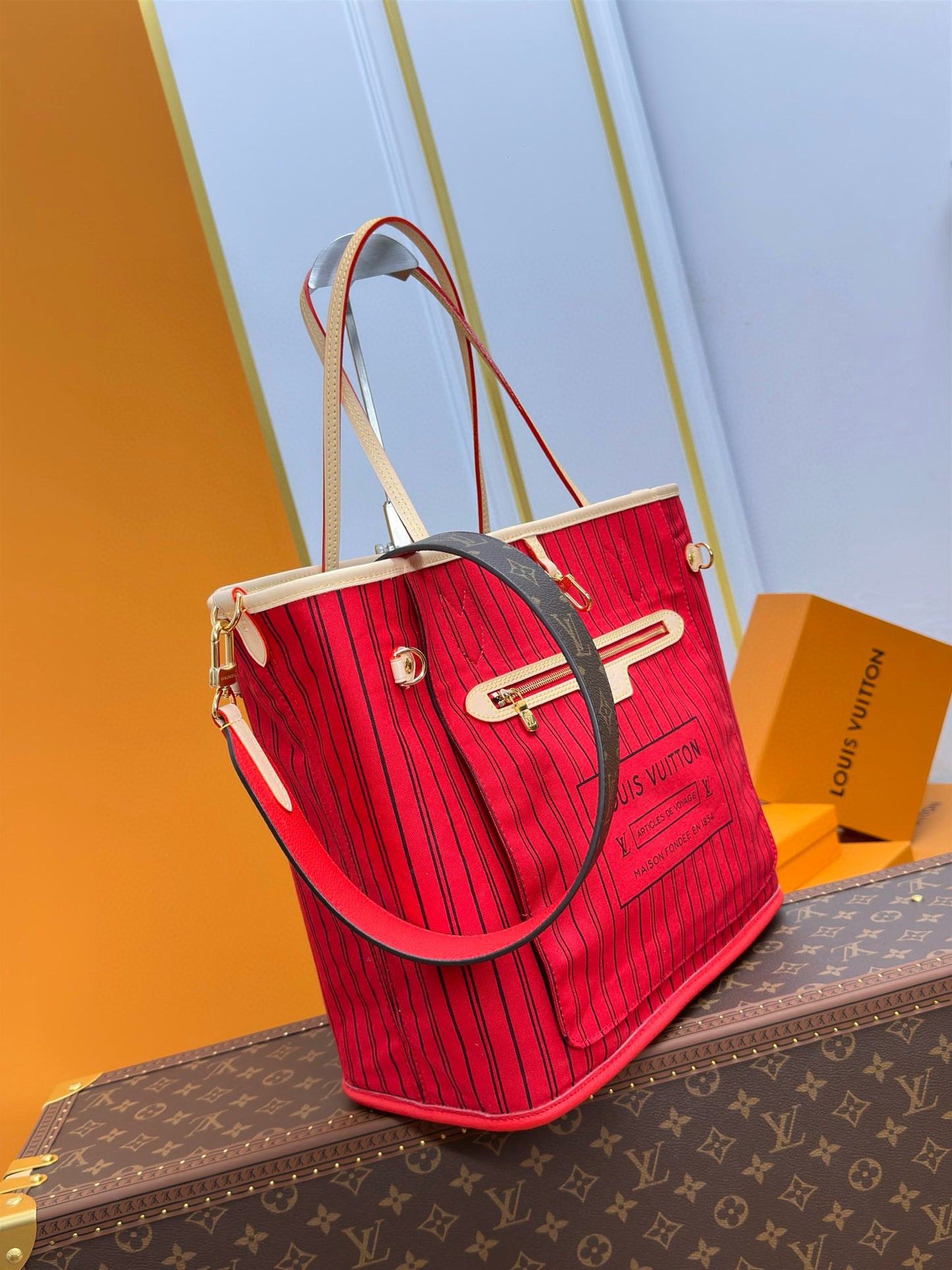 Louis Vuitton Neverfull Bandouliere Inside Out MM