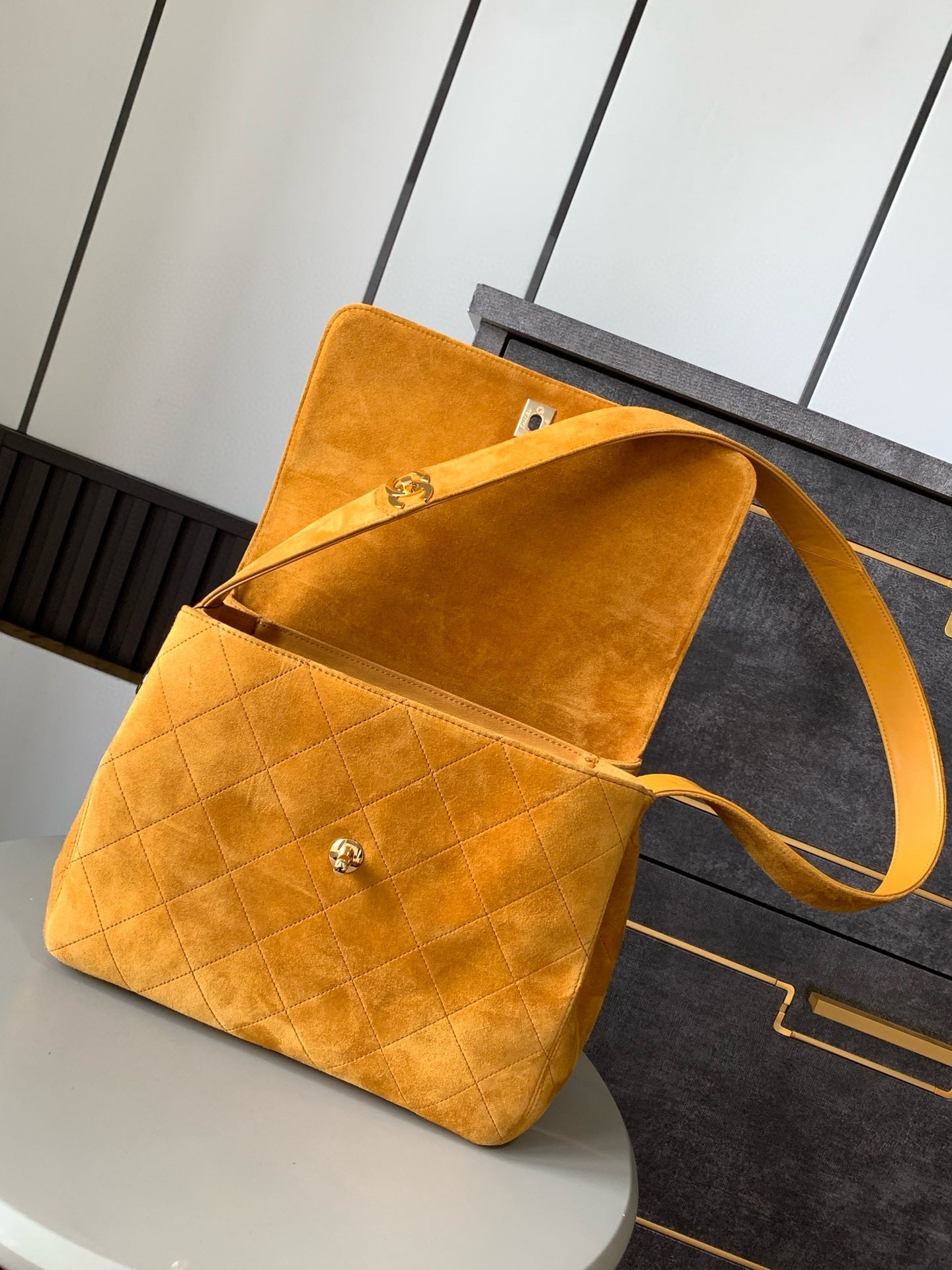 Chanel Vintage Suede Leather