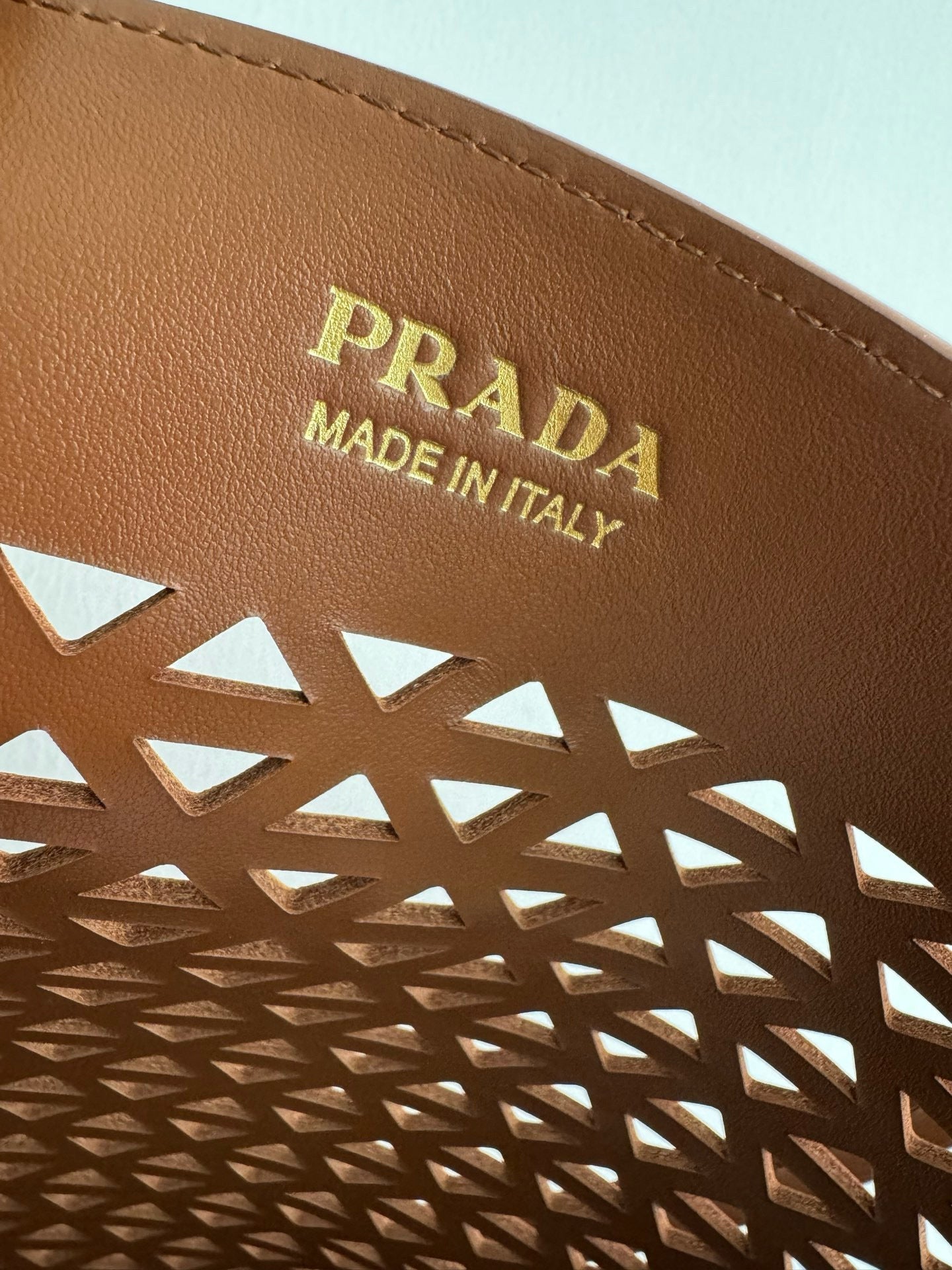 Prada Perforated Leather Tote Bag