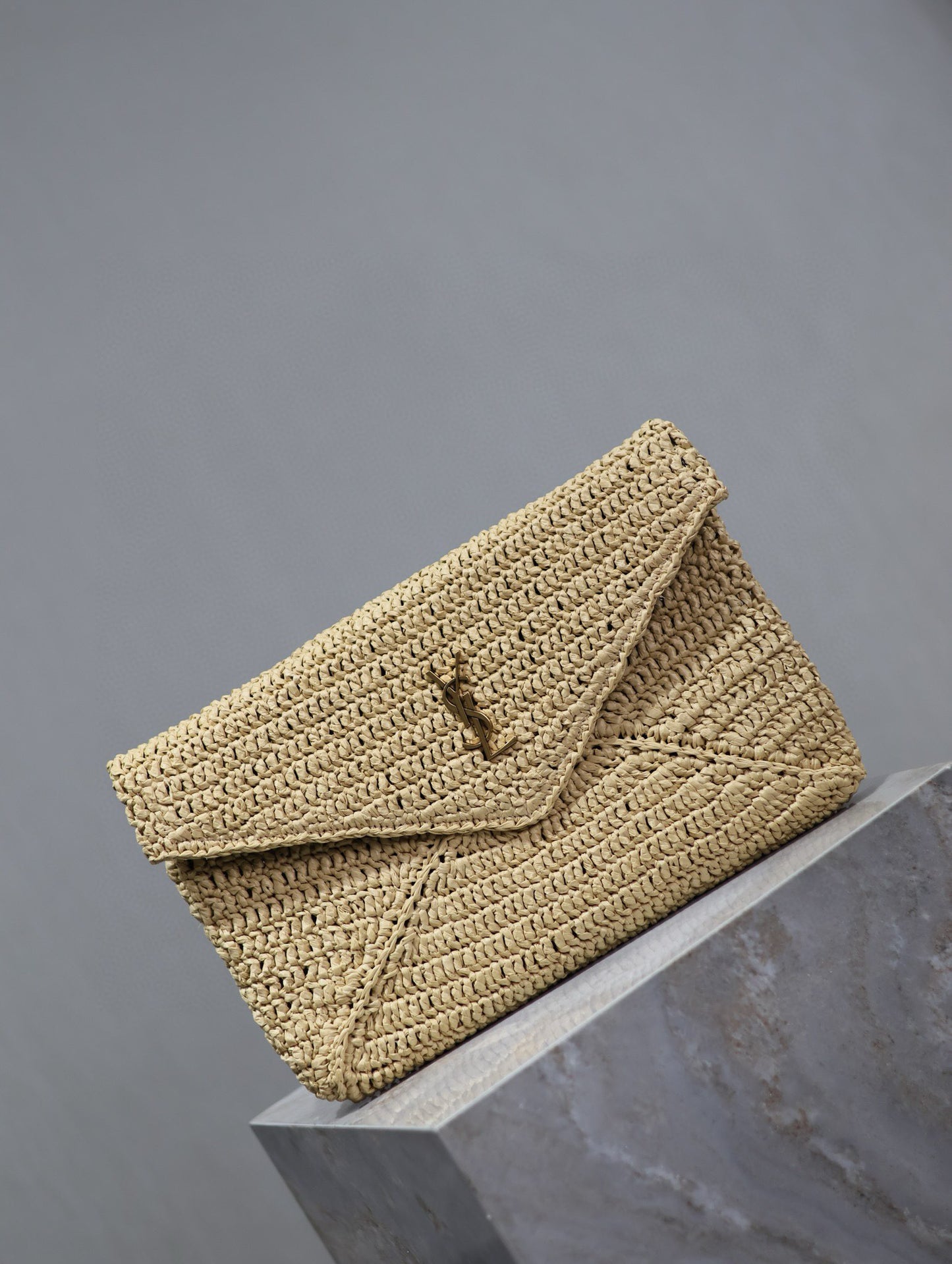 Yves Saint Laurent Cassandre Raffia Pouch