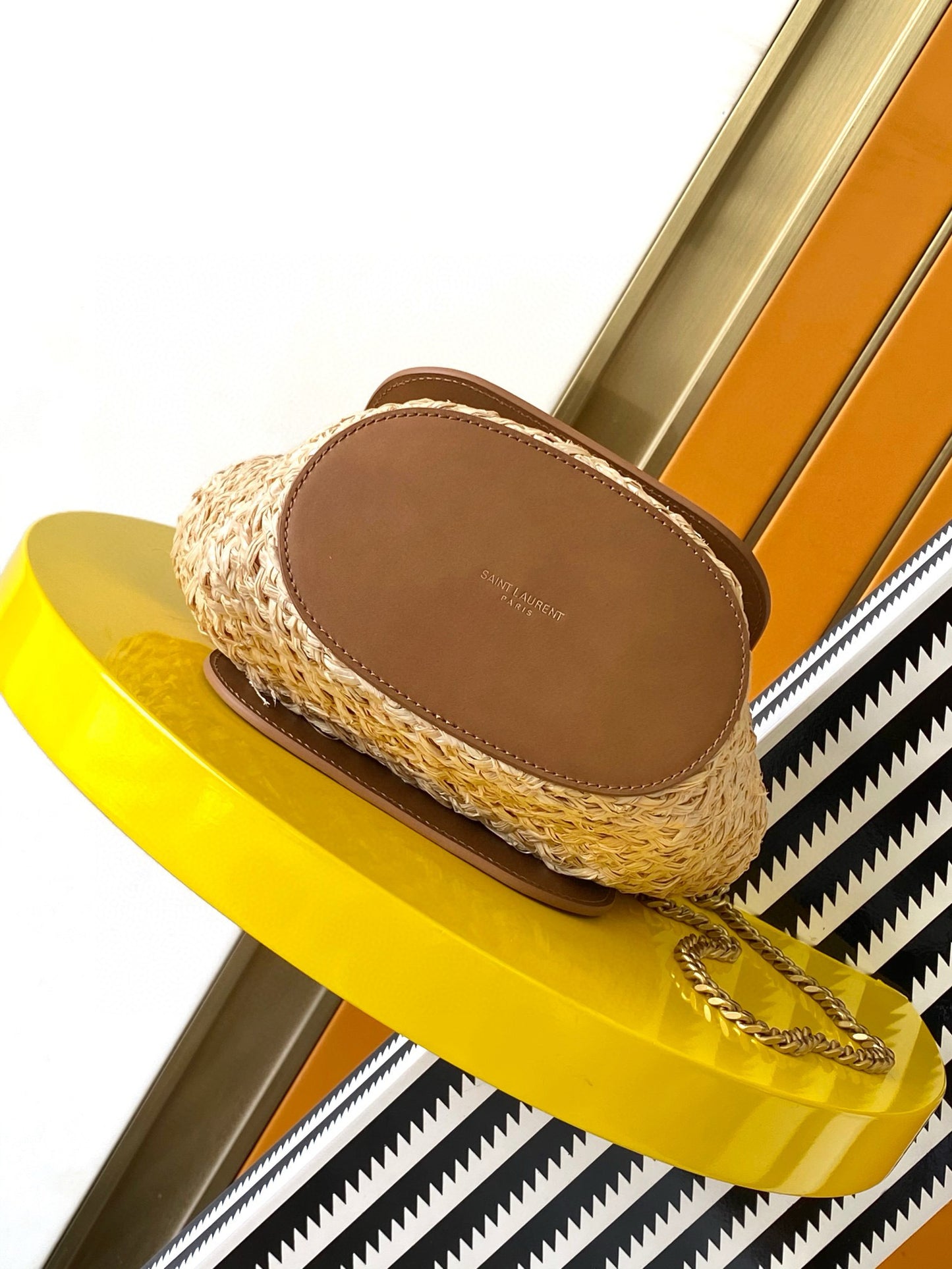 Yves Saint Laurent Mini Manon In Raffia