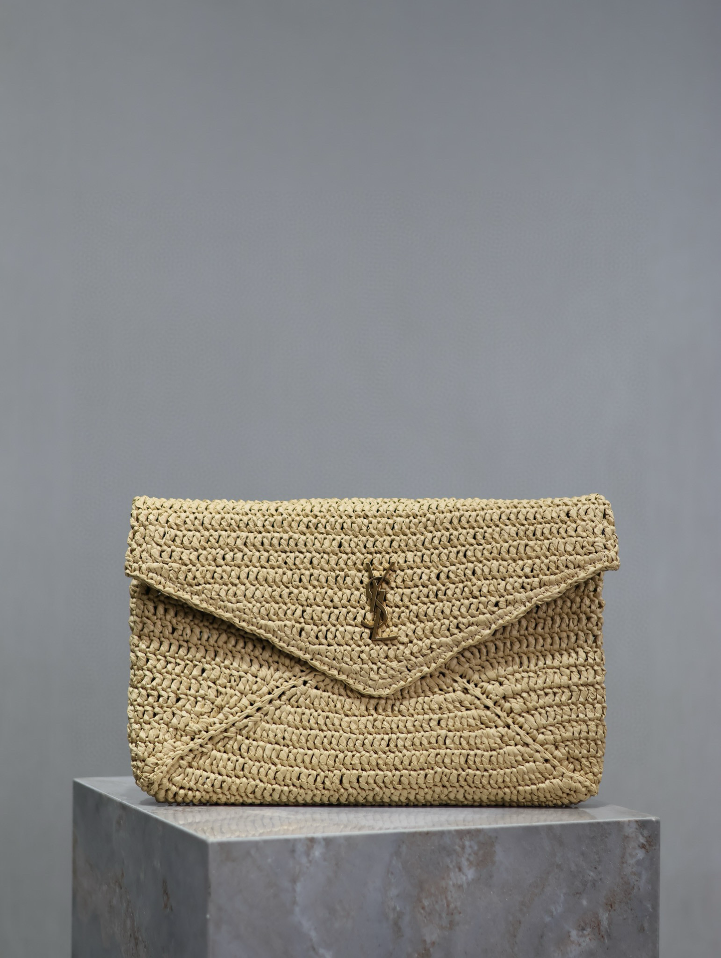 Yves Saint Laurent Cassandre Raffia Pouch