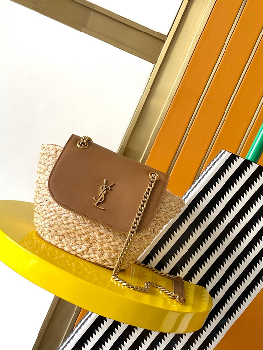 Yves Saint Laurent Mini Manon In Raffia