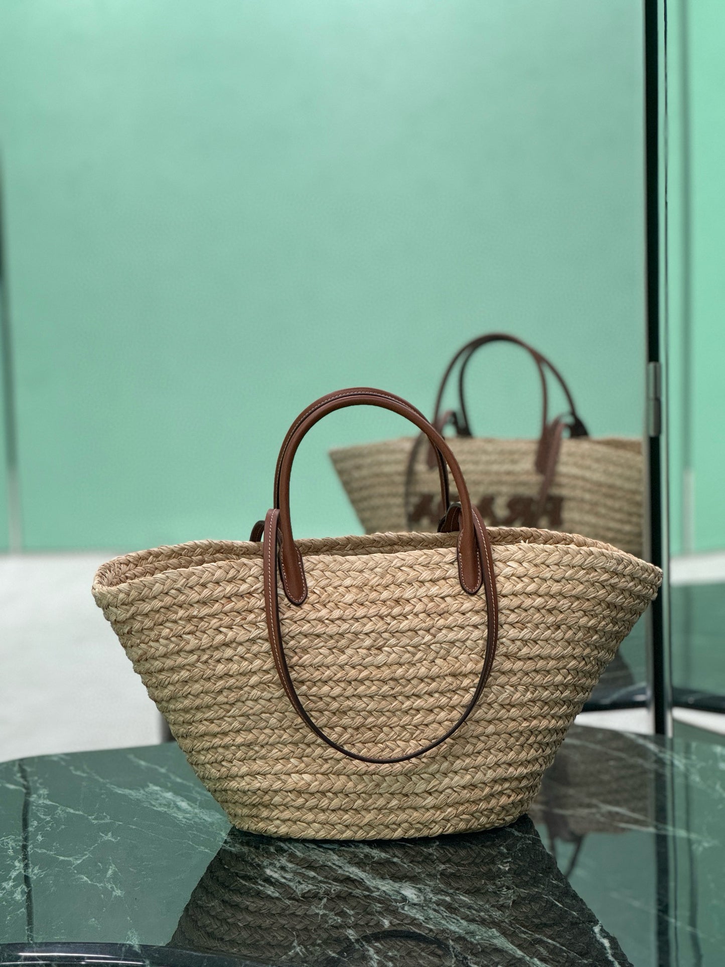 Prada Raffia Shopping Bag