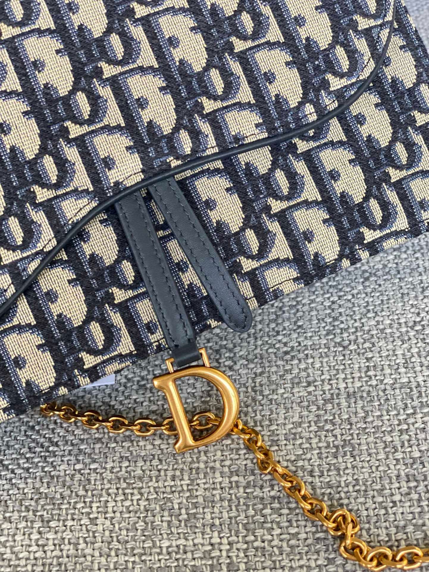 Christian Dior Medium Saddle Pouch With Chain