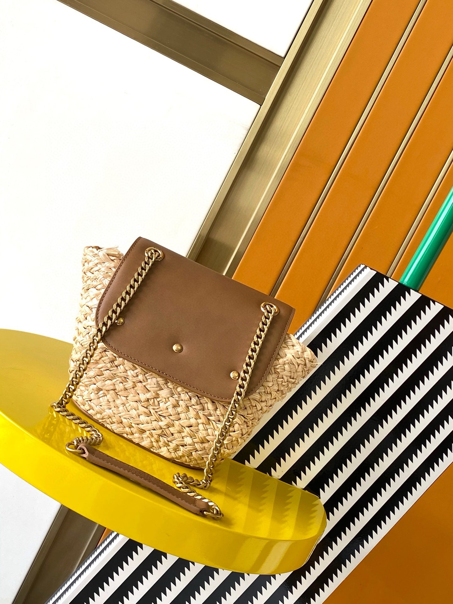 Yves Saint Laurent Mini Manon In Raffia