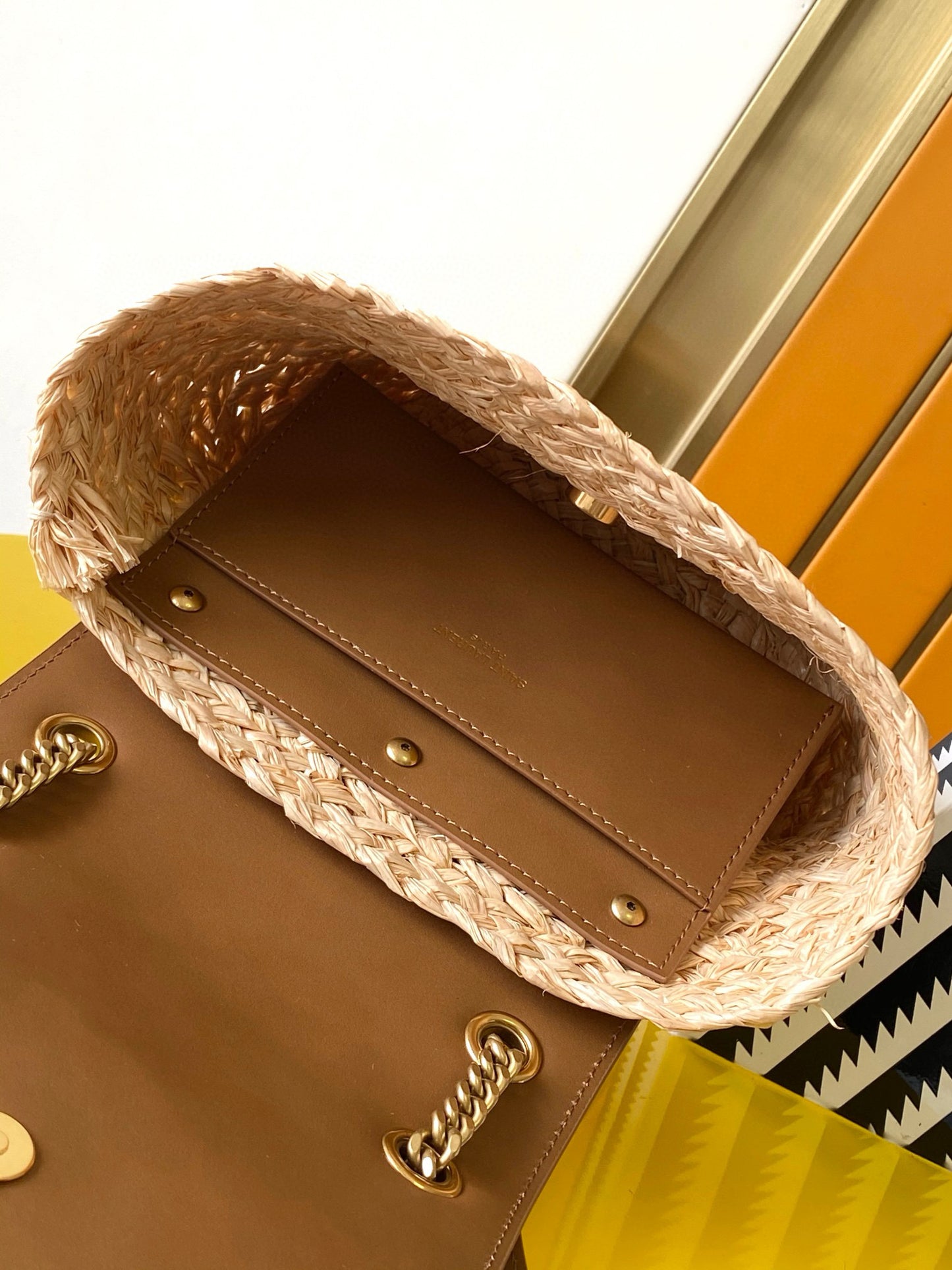 Yves Saint Laurent Mini Manon In Raffia