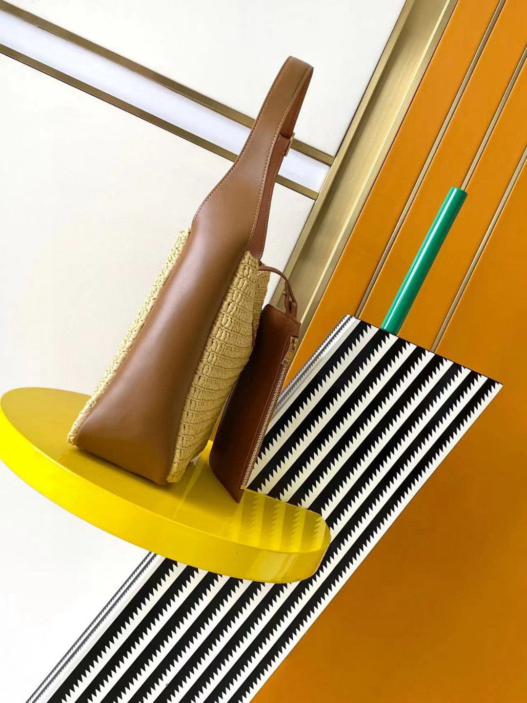 Yves Saint Laurent Le 5 A 7 Supple Small In Raffia