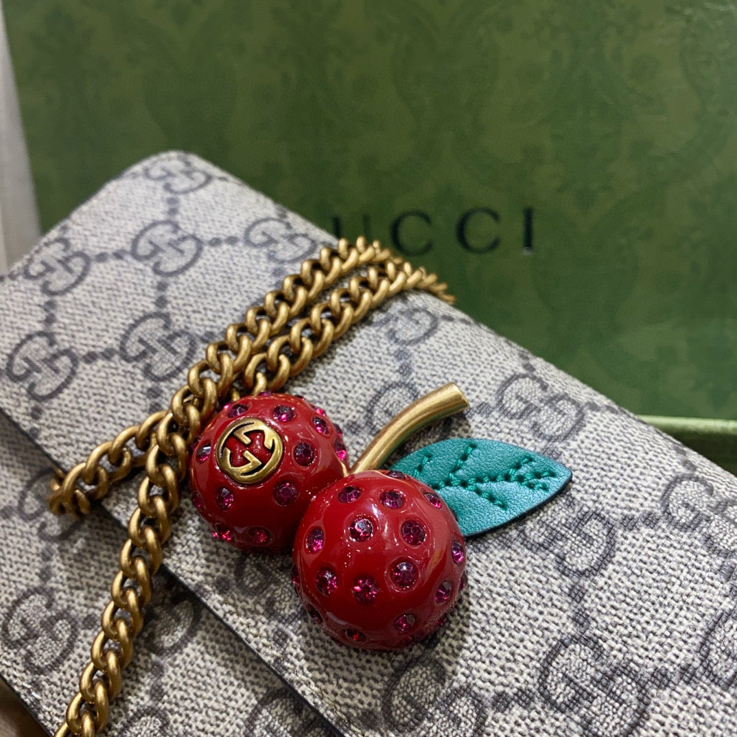 Gg Supreme Monogram Cherry