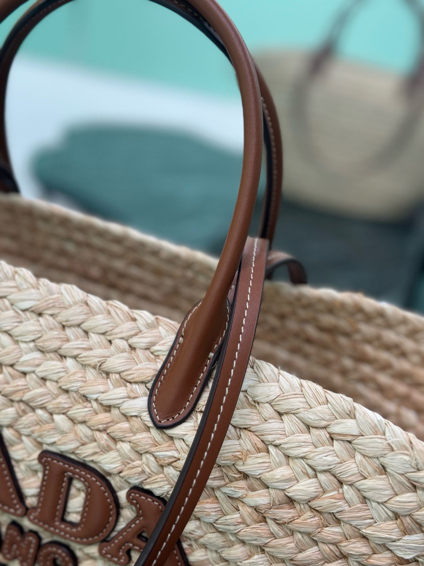 Prada Raffia Shopping Bag