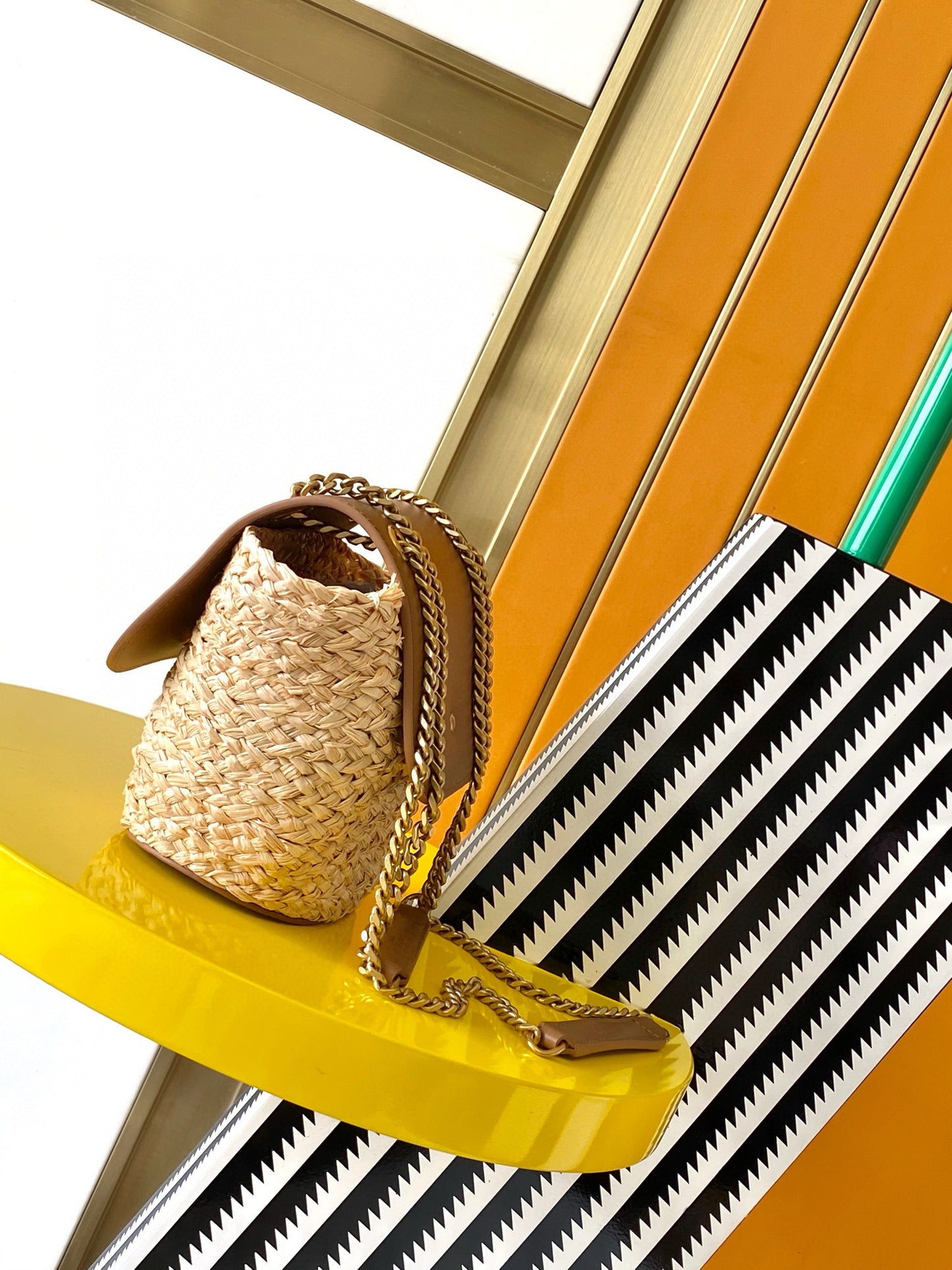 Yves Saint Laurent Mini Manon In Raffia