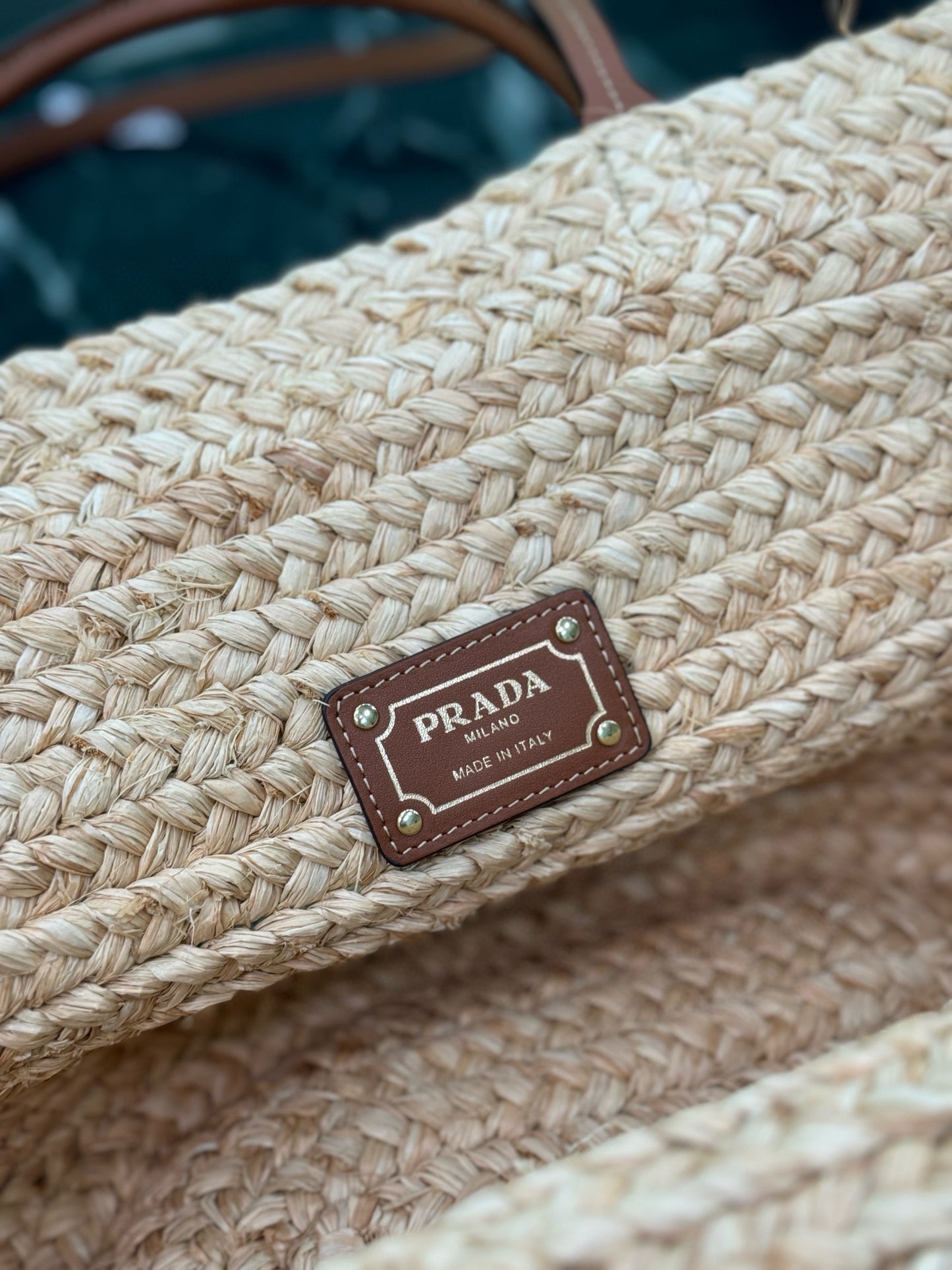 Prada Raffia Shopping Bag