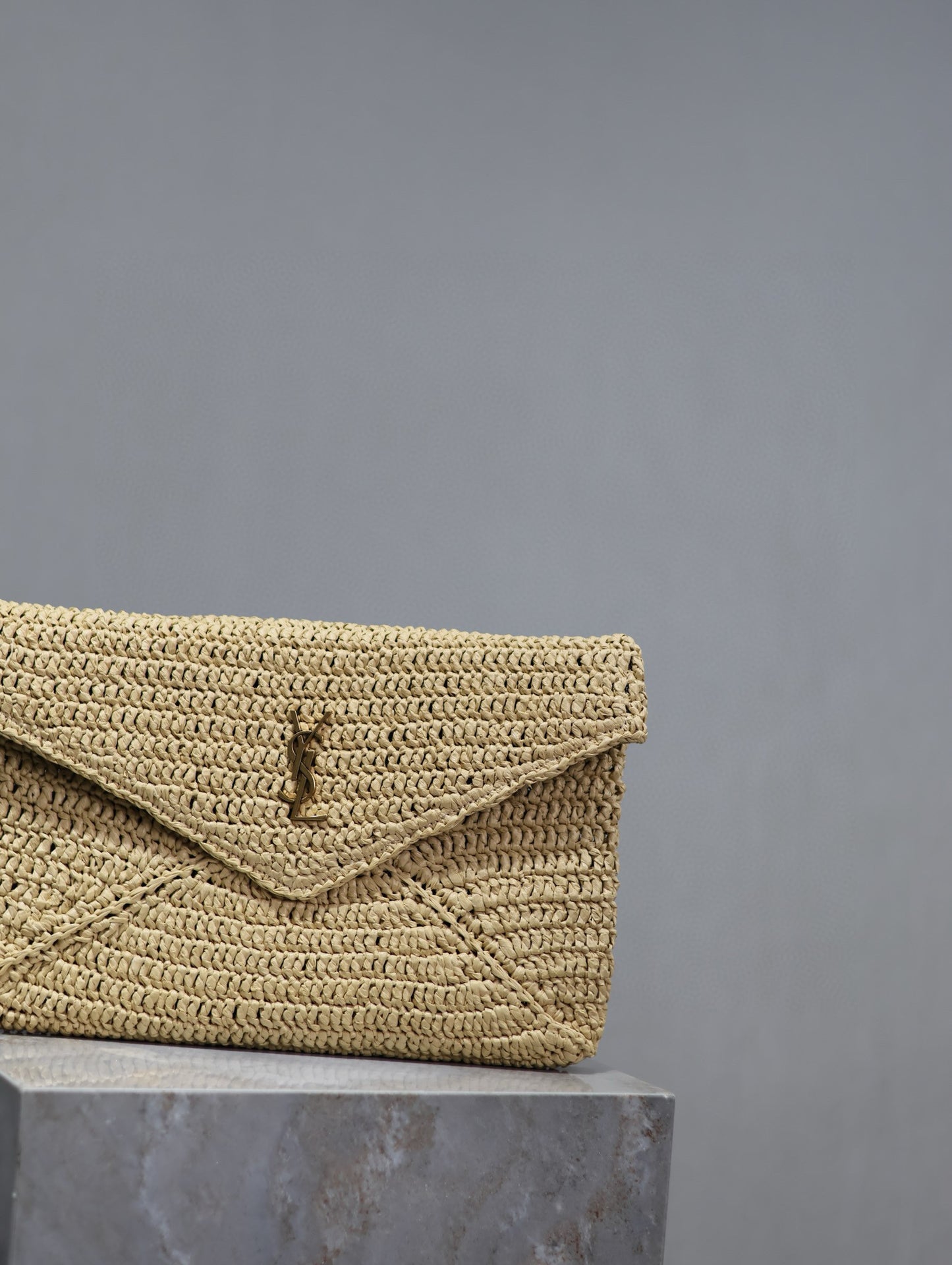 Yves Saint Laurent Cassandre Raffia Pouch