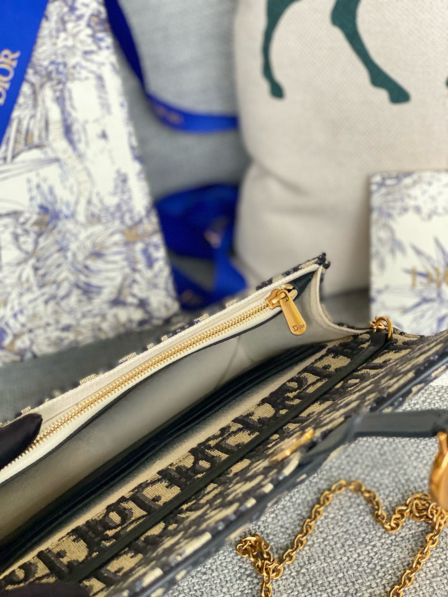 Christian Dior Medium Saddle Pouch With Chain