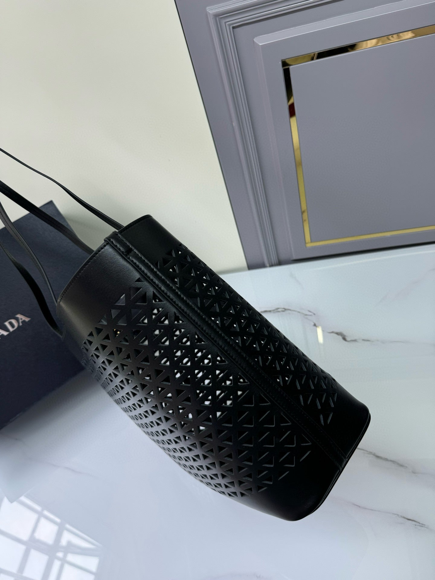 Prada Perforated Leather Tote Bag