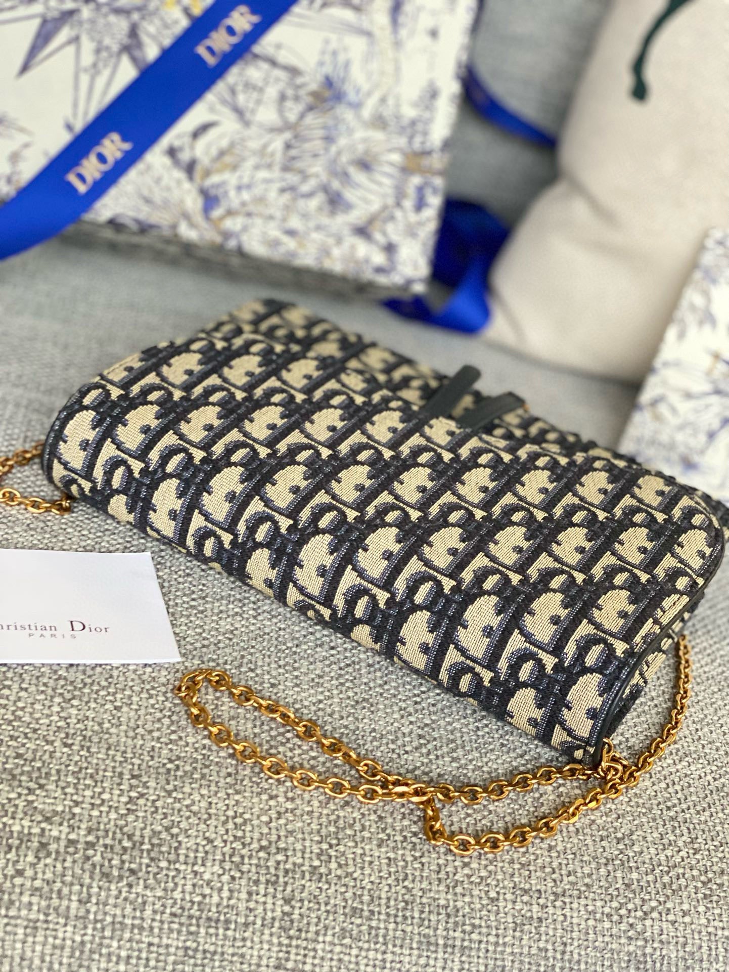 Christian Dior Medium Saddle Pouch With Chain